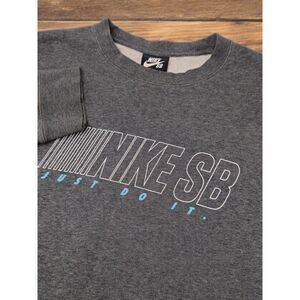 Nike SB Sweatshirt Size Small Men Gray Just Do It Crewneck Skater Skateboarding